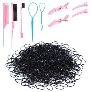 New 1200Pcs Colorful Elastic Hair Rubber Bands with Hair Braiding Tools